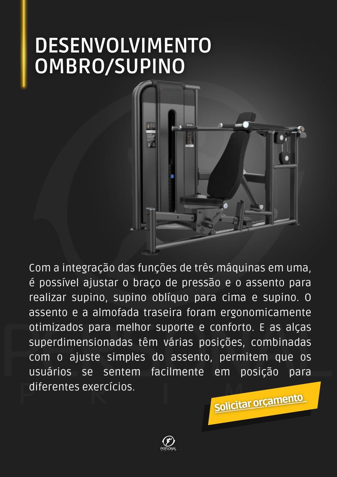 Desenvolvimento Ombro/Supino Máquina Premium