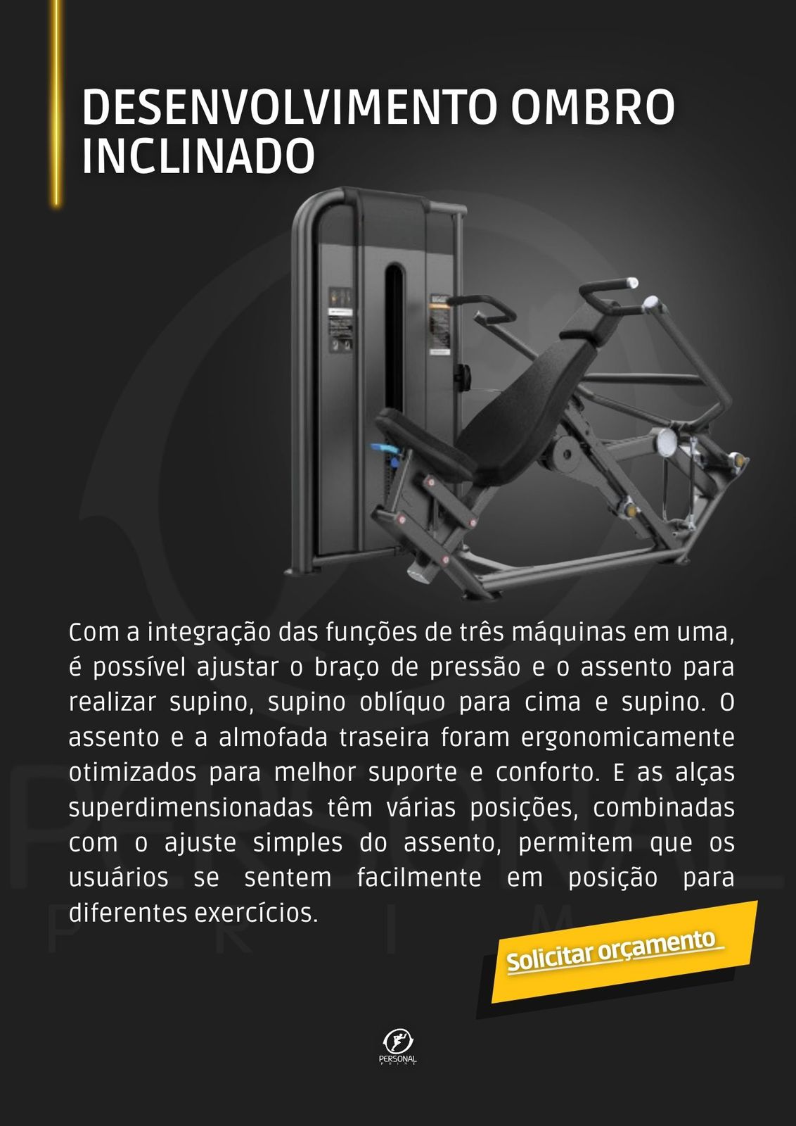 Desenvolvimento Ombro Inclinado Premium 110kg e 140kg